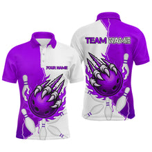 Load image into Gallery viewer, Custom Sharp Claws Bowling Shirt Purple Men Women Team Bowling Flaming Jerseys MBL91
