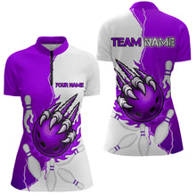 Load image into Gallery viewer, Custom Sharp Claws Bowling Shirt Purple Men Women Team Bowling Flaming Jerseys MBL91