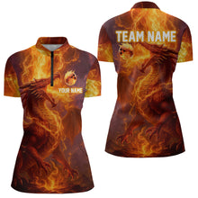Load image into Gallery viewer, Custom Dragon Bowling Shirt for Men Women Bowling Jersey Flaming Bowling Shirt MBL94