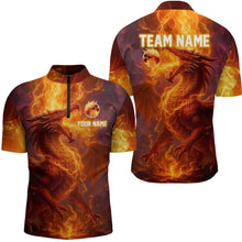 Load image into Gallery viewer, Custom Dragon Bowling Shirt for Men Women Bowling Jersey Flaming Bowling Shirt MBL94