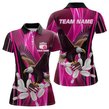 Load image into Gallery viewer, Custom Pink Eagle Bowling Shirt for Men Women Team Bowling Polo Shirts &amp; 1/4 Zip MBL95