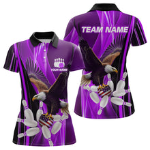 Load image into Gallery viewer, Custom Purple Eagle Bowling Shirt for Men Women Team Bowling Polo Shirts &amp; 1/4 Zip MBL95