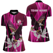 Load image into Gallery viewer, Custom Pink Eagle Bowling Shirt for Men Women Team Bowling Polo Shirts &amp; 1/4 Zip MBL95