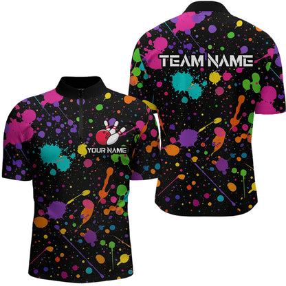 Colorful Watercolor Bowling Shirt for Men Women Custom Team Bowling Polo & Quarter Zip MBL98