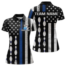 Load image into Gallery viewer, Custom Blue Bowling Shirts for Men Women Team Patriotic Bowling Polo &amp; 1/4 Zip Shirt MBL39