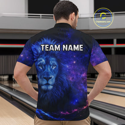 Lion Bowling Shirts for Men Women Team Custom Bowling Polo and Quarter Zip MBL128