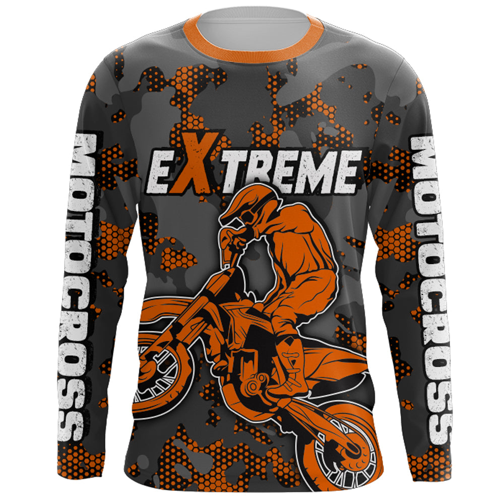 Motocross Jersey Orange Upf30+ Dirt Bike MX Racing Kid Men Women Motorcycle Shirt XM112