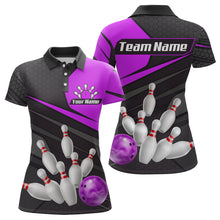 Load image into Gallery viewer, Purple Bowling Shirt for Men&amp;Women Team Bowling Jersey Colorful Bowling Polo &amp; 1/4 Zip MBL49