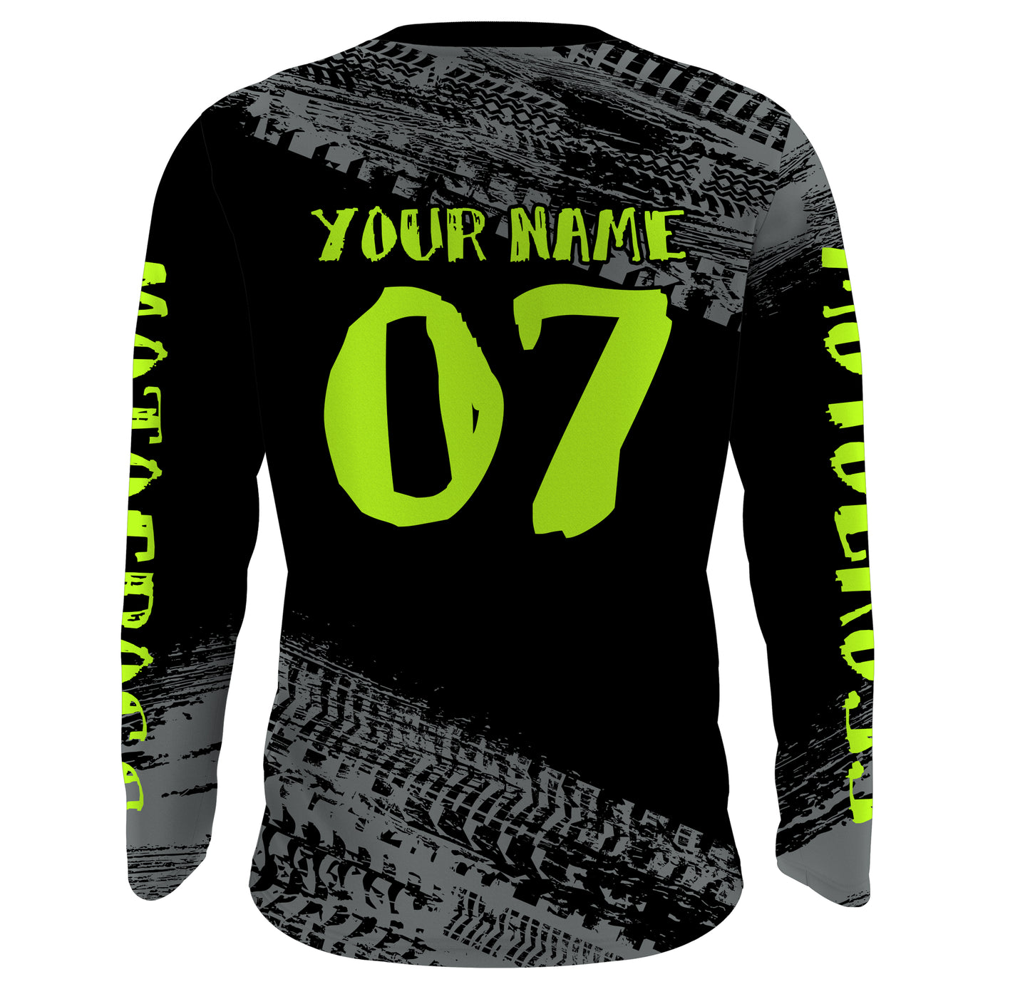 Motocross Jersey Kid Men Dirt Bike Racing Shirt Upf30+ Off-road Motorcycle Jersey Lime Green XM202
