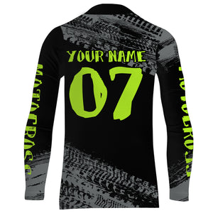 Motocross Jersey Kid Men Dirt Bike Racing Shirt Upf30+ Off-road Motorcycle Jersey Lime Green XM202