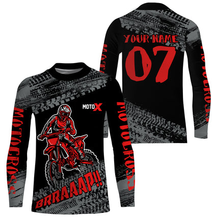 Motocross Jersey Kid Men Dirt Bike Racing Shirt Upf30+ Off-road Motorcycle Jersey Red XM202