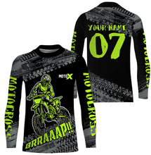 Load image into Gallery viewer, Motocross Jersey Kid Men Dirt Bike Racing Shirt Upf30+ Off-road Motorcycle Jersey Lime Green XM202