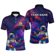 Load image into Gallery viewer, Astronaut Bowling Shirts for Women Men Team Custom Galaxy Bowling Polo and 1/4 Zip MBL172
