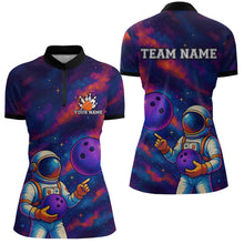 Load image into Gallery viewer, Astronaut Bowling Shirts for Women Men Team Custom Galaxy Bowling Polo and 1/4 Zip MBL172