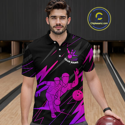 Purple Bowling Shirts for Women Men Custom Team Bowling Jerseys Personalized MBL175