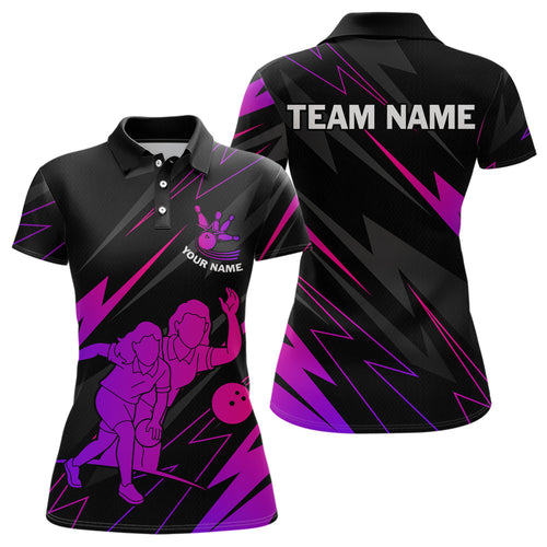 Purple Bowling Shirts for Women Men Custom Team Bowling Jerseys Personalized MBL175