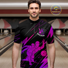 Load image into Gallery viewer, Purple Bowling Shirts for Women Men Custom Team Bowling Jerseys Personalized MBL175