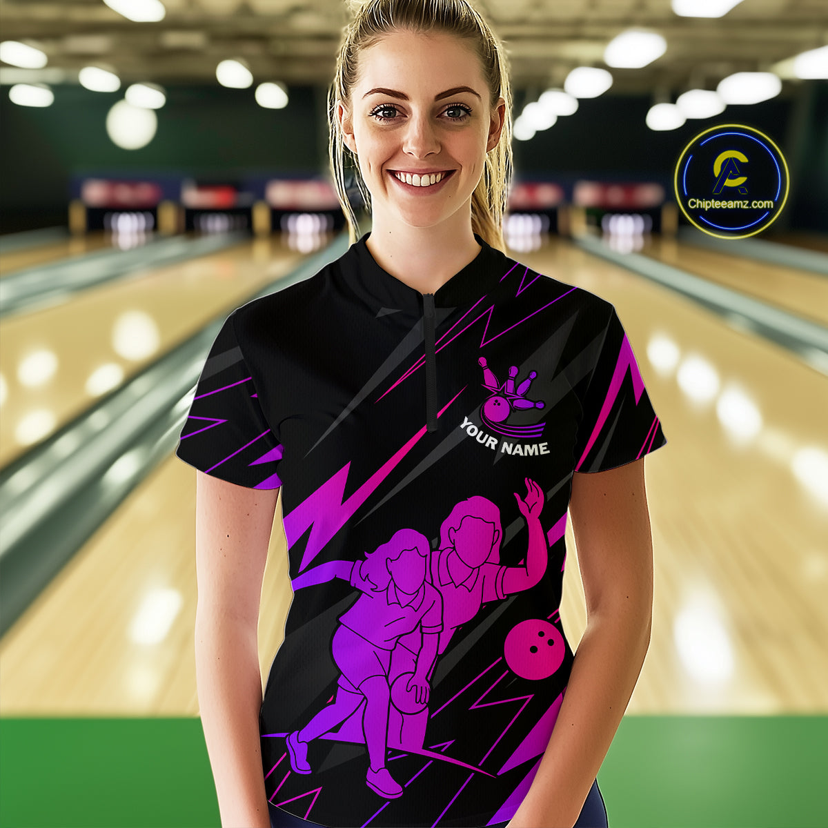 Purple Bowling Shirts for Women Men Custom Team Bowling Jerseys Personalized MBL175