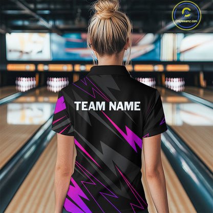 Purple Bowling Shirts for Women Men Custom Team Bowling Jerseys Personalized MBL175