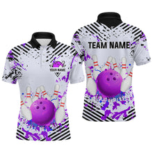 Load image into Gallery viewer, Purple Bowling Shirts Custom Watercolor Bowling Jersey for Men Women with Team Name MBL53