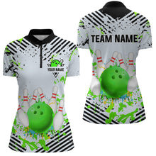 Load image into Gallery viewer, Green Bowling Shirts Custom Watercolor Bowling Jersey for Men Women with Team Name MBL53