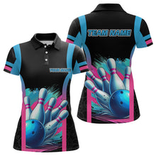 Load image into Gallery viewer, Pink&amp;Blue Bowling Shirt for Men Women Team Bowling Jersey Bowling Polo &amp; 1/4 Zip MBL57