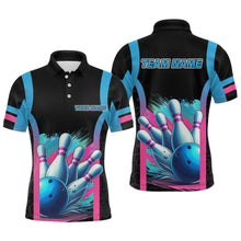 Load image into Gallery viewer, Pink&amp;Blue Bowling Shirt for Men Women Team Bowling Jersey Bowling Polo &amp; 1/4 Zip MBL57