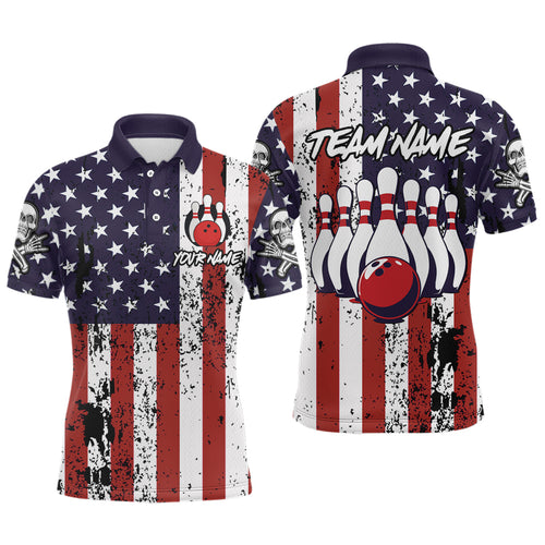 US Patriotic Bowling Shirts Custom American Bowling Jersey for Men Women Team MBL62