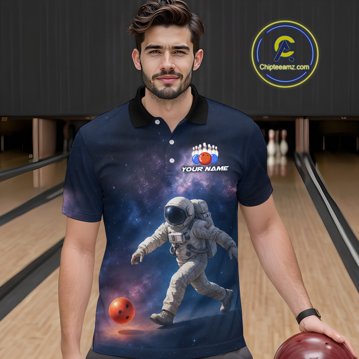 Custom Astronaut Bowling Shirts for Men Women Team Bowling Polo & Quarter Zip Shirts MBL151