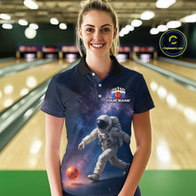 Load image into Gallery viewer, Custom Astronaut Bowling Shirts for Men Women Team Bowling Polo &amp; Quarter Zip Shirts MBL151