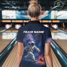 Load image into Gallery viewer, Custom Astronaut Bowling Shirts for Men Women Team Bowling Polo &amp; Quarter Zip Shirts MBL151