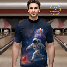 Load image into Gallery viewer, Custom Astronaut Bowling Shirts for Men Women Team Bowling Polo &amp; Quarter Zip Shirts MBL151