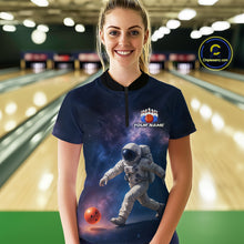 Load image into Gallery viewer, Custom Astronaut Bowling Shirts for Men Women Team Bowling Polo &amp; Quarter Zip Shirts MBL151
