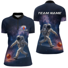 Load image into Gallery viewer, Custom Astronaut Bowling Shirts for Men Women Team Bowling Polo &amp; Quarter Zip Shirts MBL151