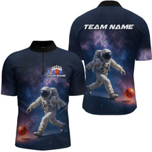 Load image into Gallery viewer, Custom Astronaut Bowling Shirts for Men Women Team Bowling Polo &amp; Quarter Zip Shirts MBL151