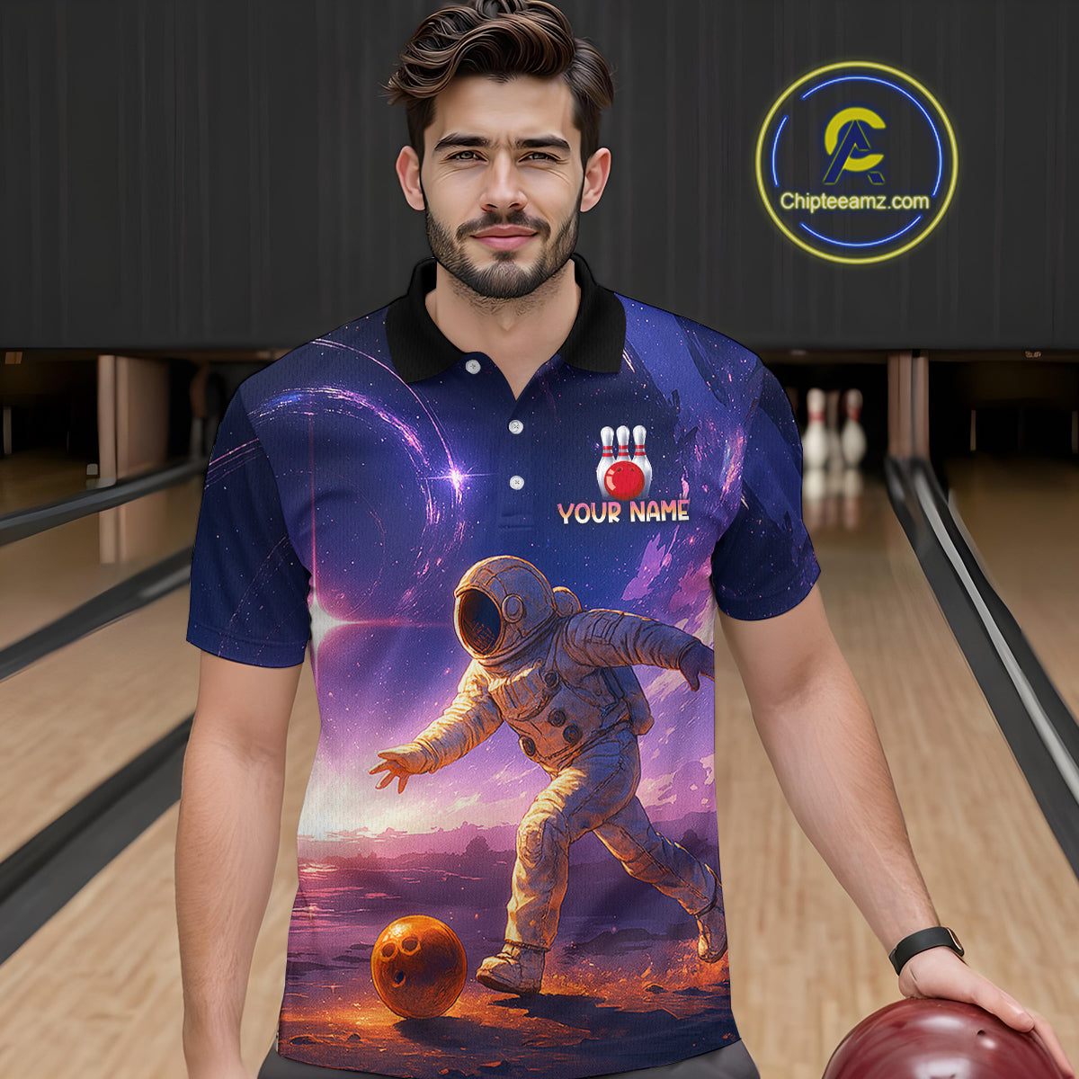 Custom Astronaut Bowling Shirts for Men Women Team Bowling Polo & Quarter Zip Shirts MBL154