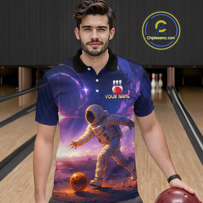 Custom Astronaut Bowling Shirts for Men Women Team Bowling Polo & Quarter Zip Shirts MBL154