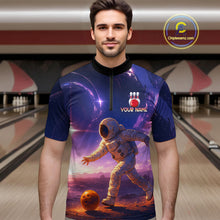 Load image into Gallery viewer, Custom Astronaut Bowling Shirts for Men Women Team Bowling Polo &amp; Quarter Zip Shirts MBL154