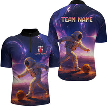 Load image into Gallery viewer, Custom Astronaut Bowling Shirts for Men Women Team Bowling Polo &amp; Quarter Zip Shirts MBL154