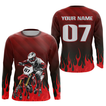 Flaming Motocross Jersey Custom Dirt Bike Jersey for Men Kid Women Motorcycle Shirt XM372