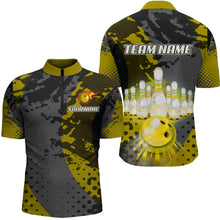 Load image into Gallery viewer, Fire Bowling Shirt Custom Yellow Bowling Jersey for Men Women with Team Name MBL63