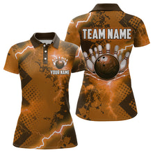 Load image into Gallery viewer, Thunder Lightning Bowling Shirt Orange Bowling Jersey Men Women Team Bowling Shirts MBL64