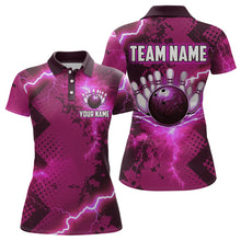 Load image into Gallery viewer, Thunder Lightning Bowling Shirt Pink Bowling Jersey Men Women Team Bowling Shirts MBL64