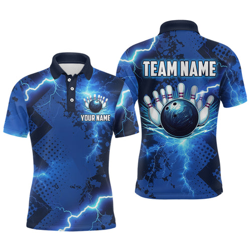 Thunder Lightning Bowling Shirt Blue Bowling Jersey Men Women Team Bowling Shirts MBL64