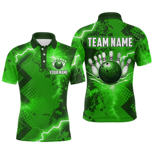 Thunder Lightning Bowling Shirt Green Bowling Jersey Men Women Team Bowling Shirts MBL64