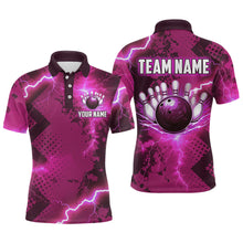 Load image into Gallery viewer, Thunder Lightning Bowling Shirt Pink Bowling Jersey Men Women Team Bowling Shirts MBL64