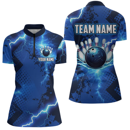 Thunder Lightning Bowling Shirt Blue Bowling Jersey Men Women Team Bowling Shirts MBL64