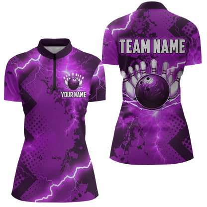 Thunder Lightning Bowling Shirt Purple Bowling Jersey Men Women Team Bowling Shirts MBL64