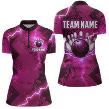 Load image into Gallery viewer, Thunder Lightning Bowling Shirt Pink Bowling Jersey Men Women Team Bowling Shirts MBL64