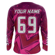 Load image into Gallery viewer, Pink Motocross Racing Jersey Women Kid Men UV Protective Youth Adult Dirt Bike Shirt XM270